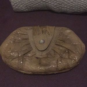 Vintage Real Snakeskin Bag with Crystal Button